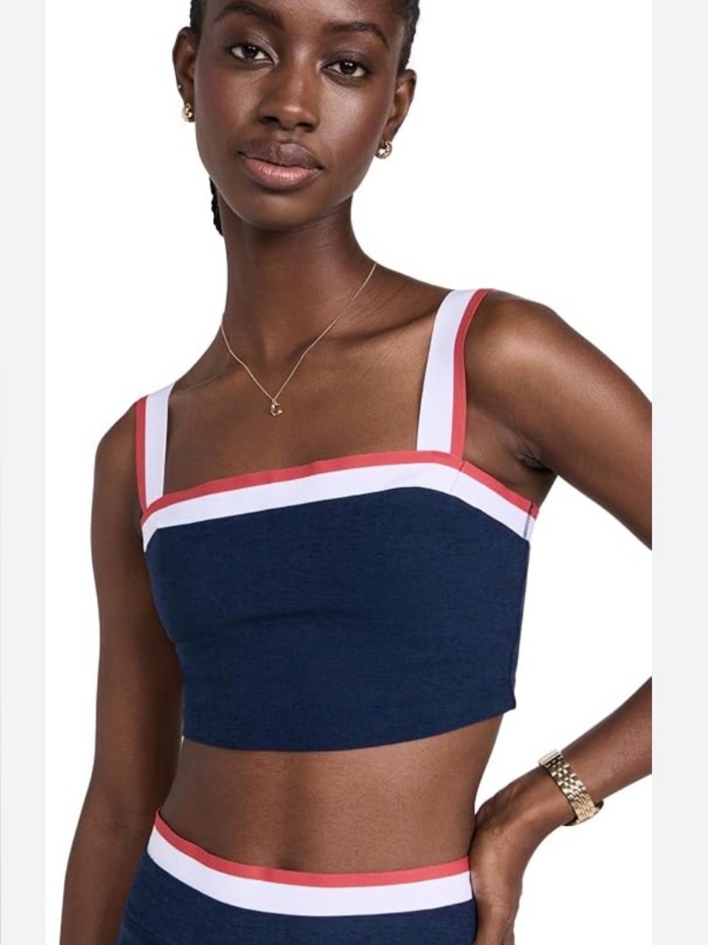 Beyond yoga red white and blue tank top